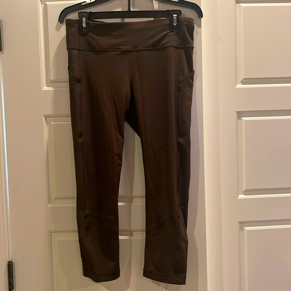 Lululemon Womens High Rise Mesh Trim Cropped Leggings, sz 8